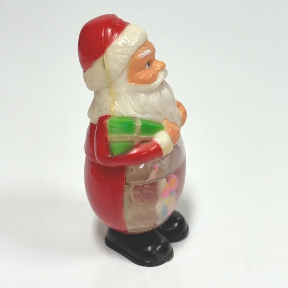 Vintage Santa Claus Snow Globe Figurine Plastic Christmas Decor Retro 5 inch